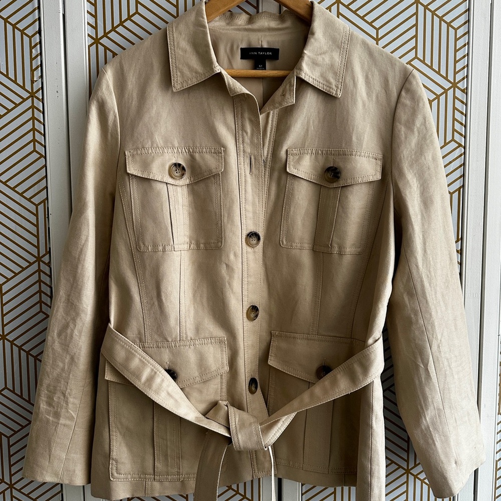 Ann Taylor tan utility blazer.  Size 12